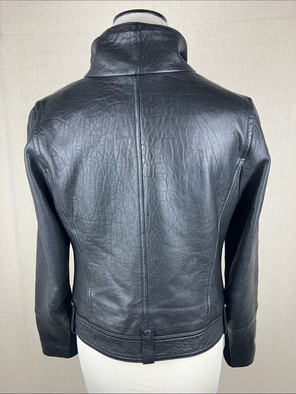 Vince Lamb Leather Moto Jacket Black Full Zip - Picture 7 of 16